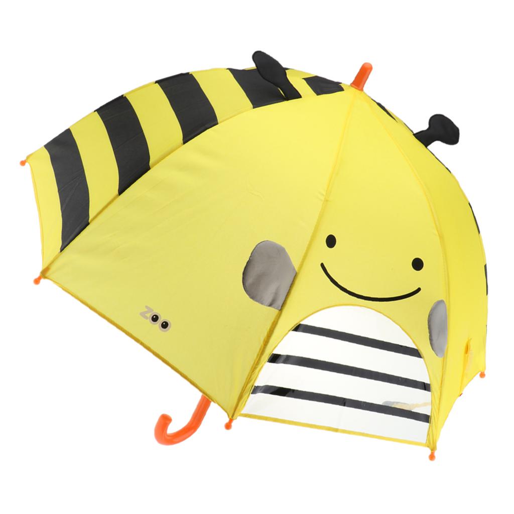 Cute Cartoon Animal Kids Automatic Umbrella Windproof Portable Bee