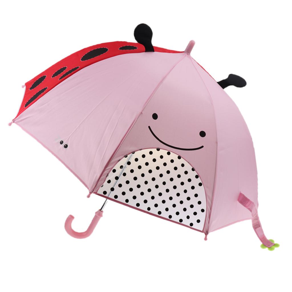 Cute Cartoon Animal Kids Automatic Umbrella Windproof Portable Beetle