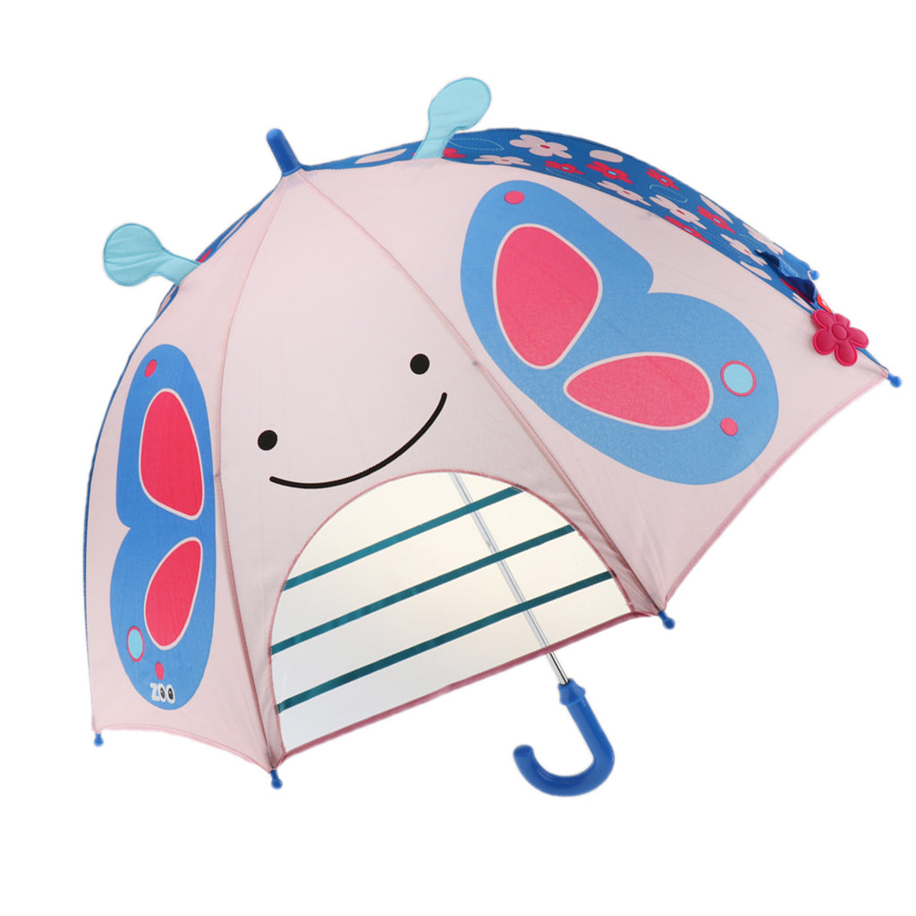 Cute Cartoon Animal Kids Automatic Umbrella Windproof Portable Butterfly