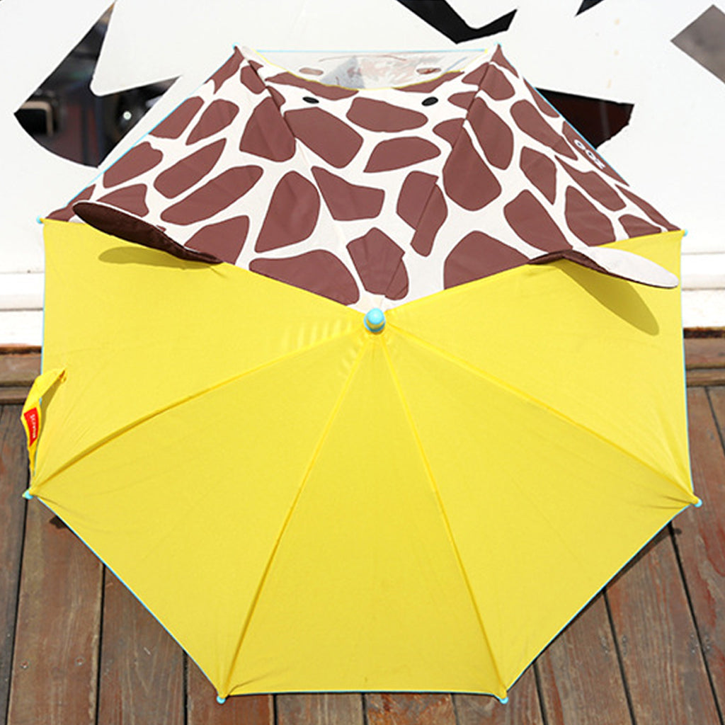 Cute Cartoon Animal Kids Automatic Umbrella Windproof Portable Giraffe