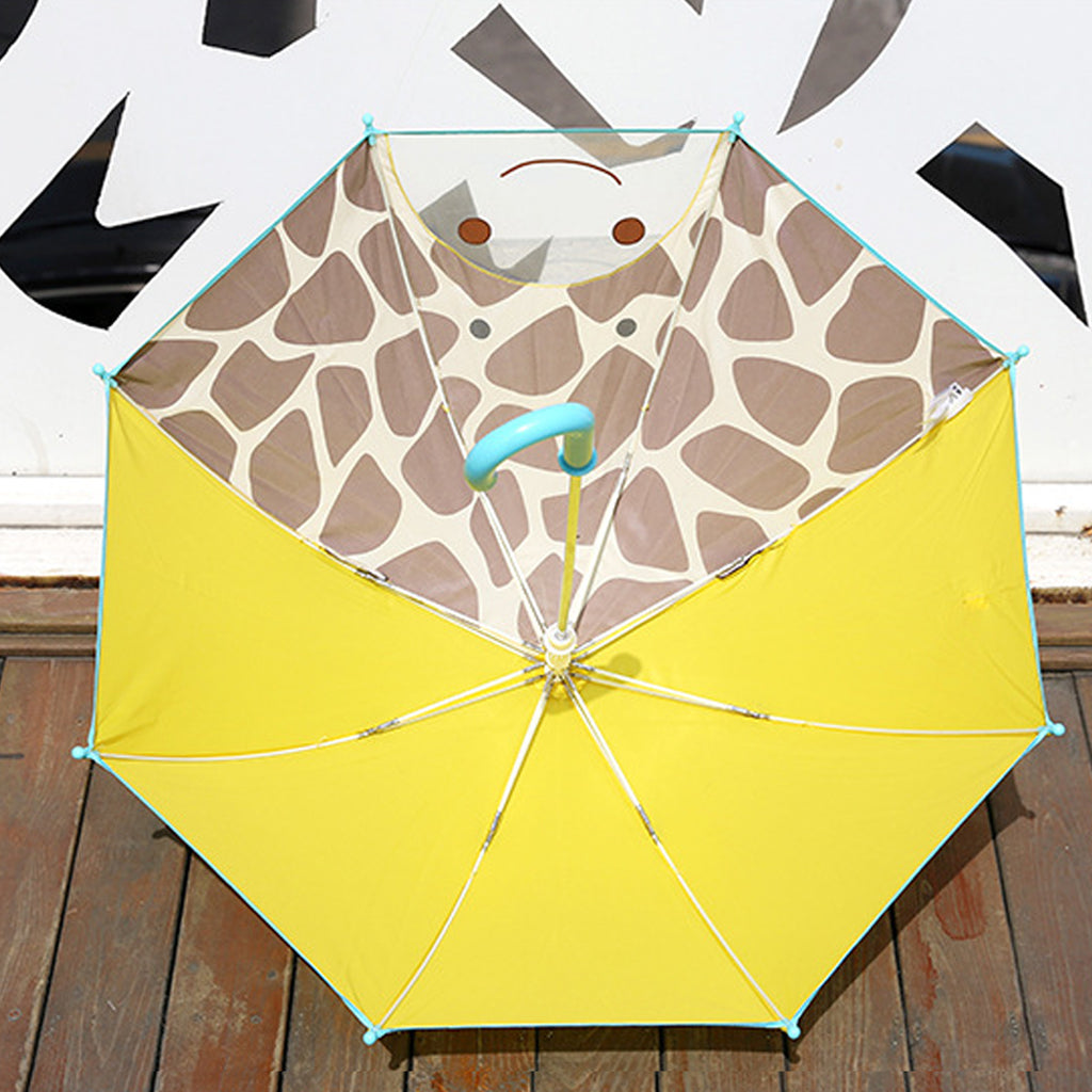 Cute Cartoon Animal Kids Automatic Umbrella Windproof Portable Giraffe