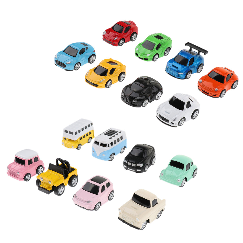 8 Pieces Mini Interactive Toy Pull Back Car Sets for Kids Children Style - 1