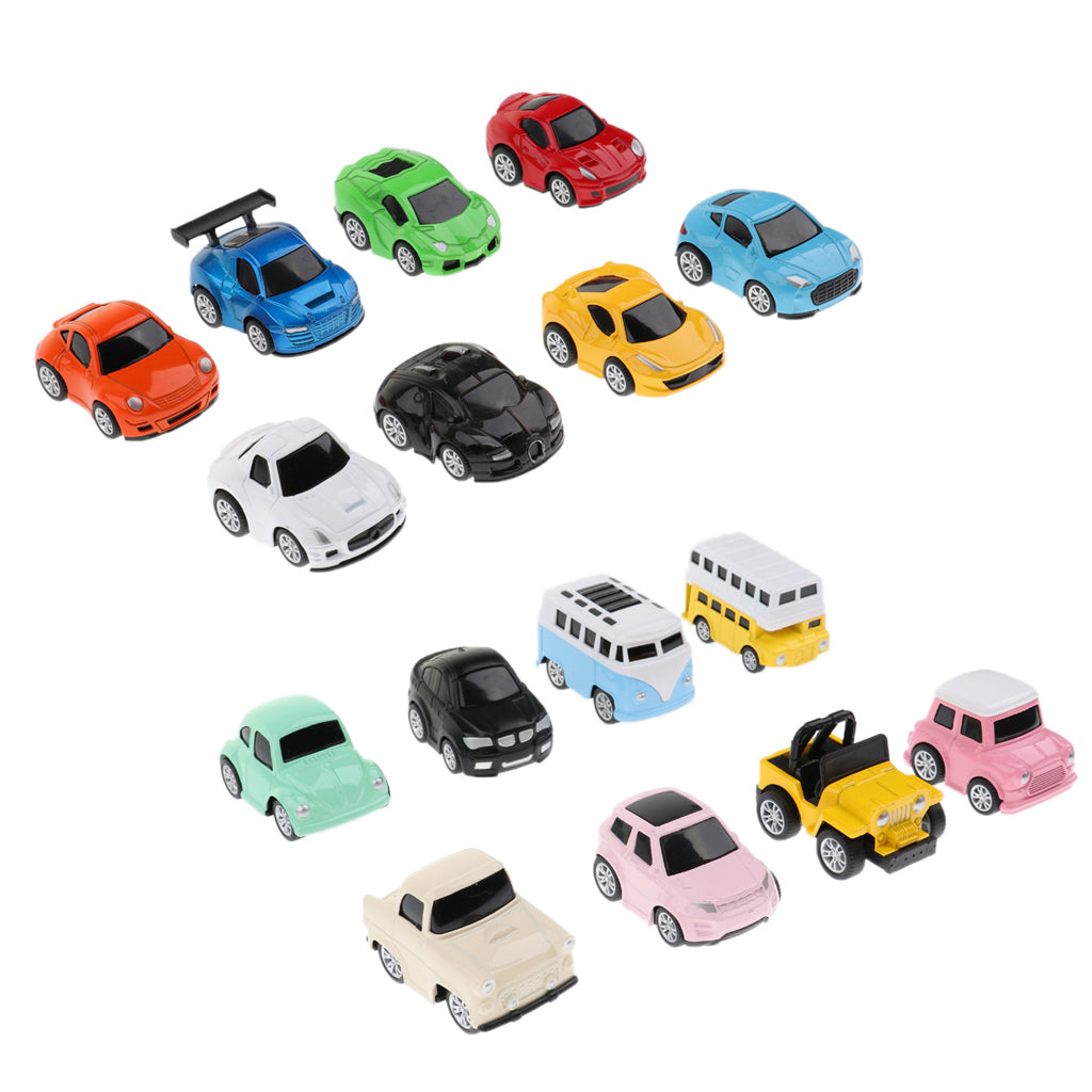 8 Pieces Mini Interactive Toy Pull Back Car Sets for Kids Children Style - 1