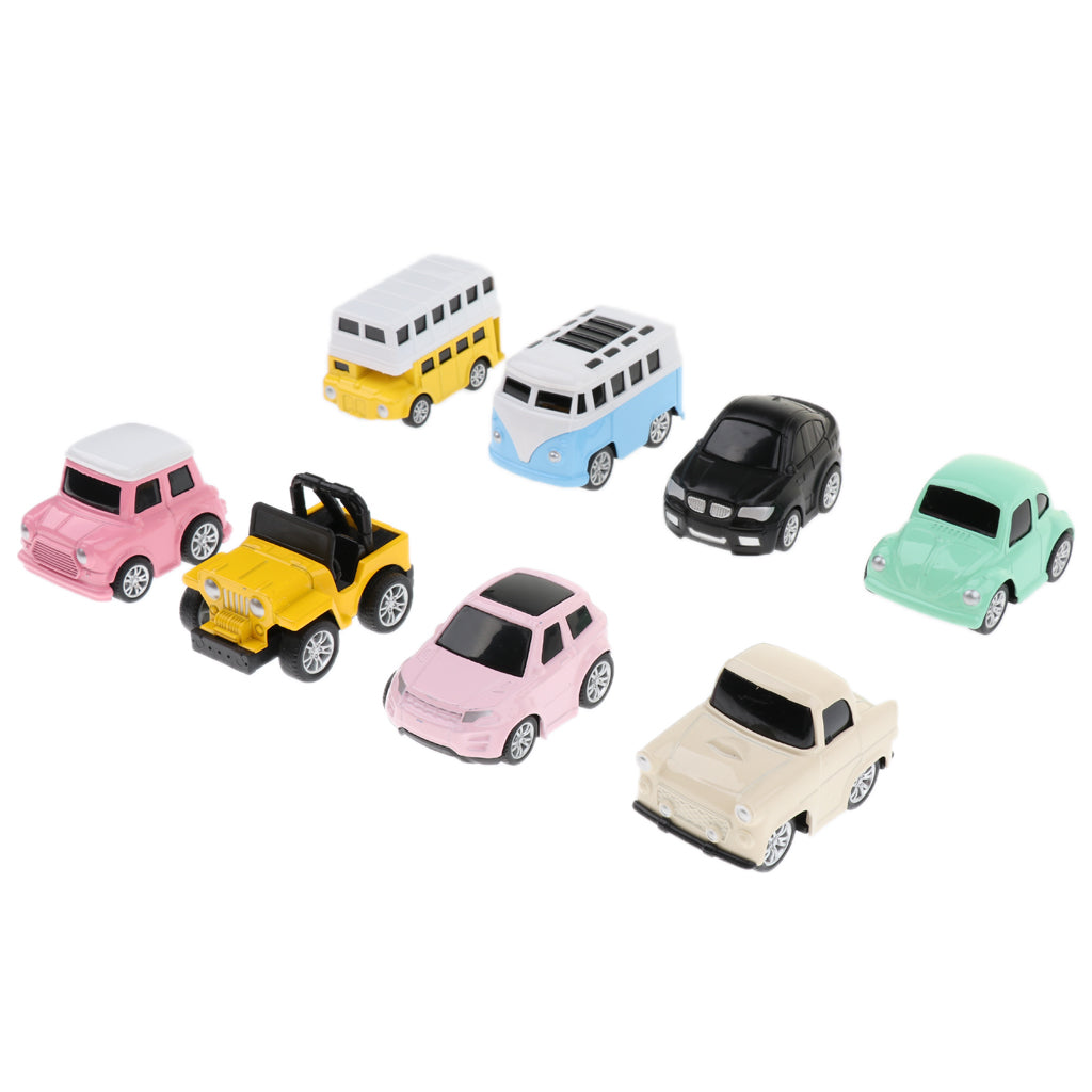 8 Pieces Mini Interactive Toy Pull Back Car Sets for Kids Children Style - 1