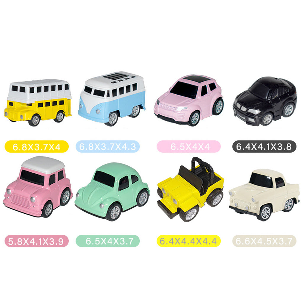 8 Pieces Mini Interactive Toy Pull Back Car Sets for Kids Children Style - 1