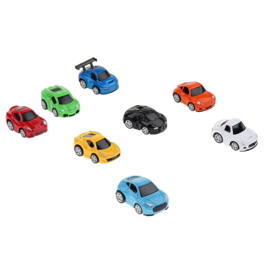 8 Pieces Mini Interactive Toy Pull Back Car Sets for Kids Children Style - 2