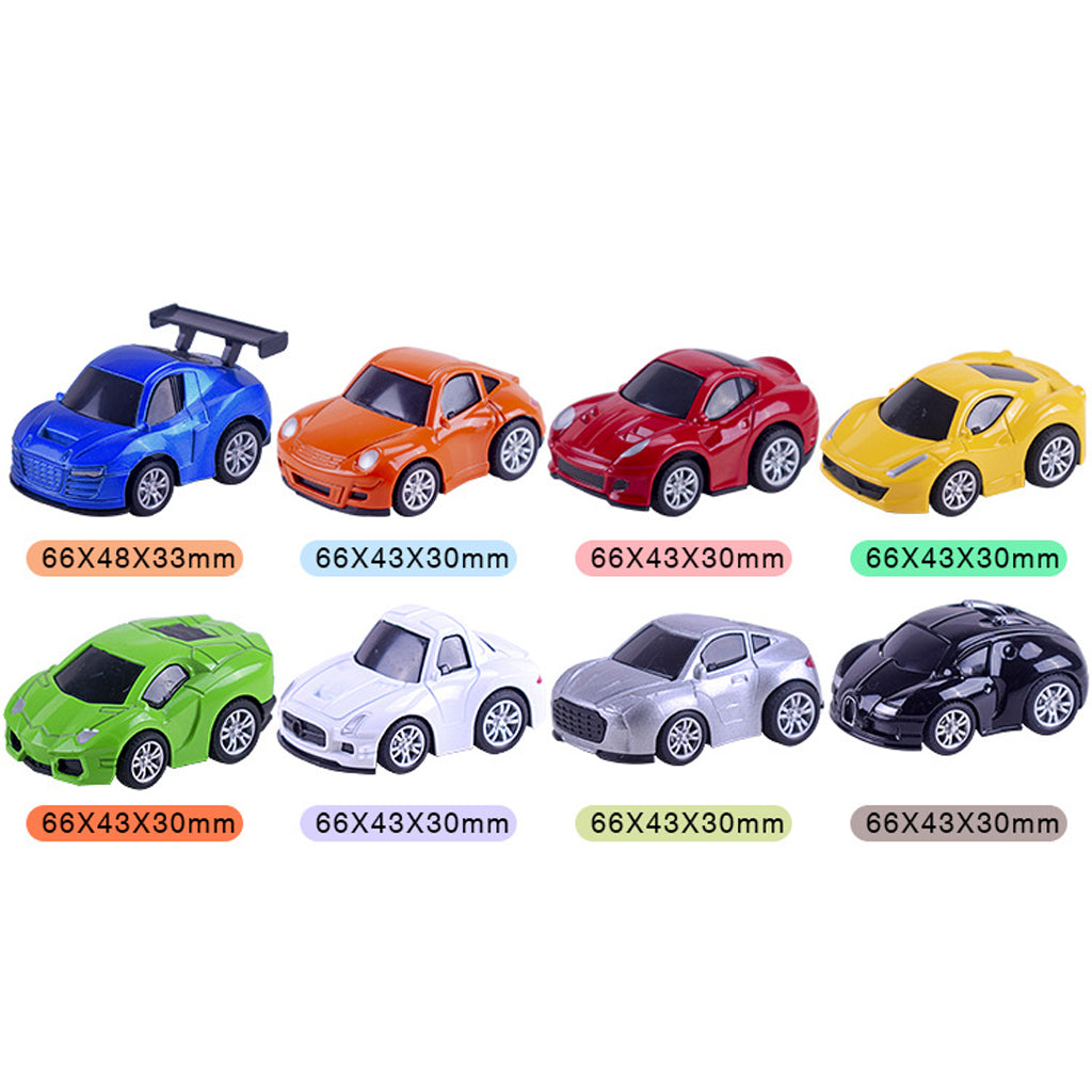 8 Pieces Mini Interactive Toy Pull Back Car Sets for Kids Children Style - 2