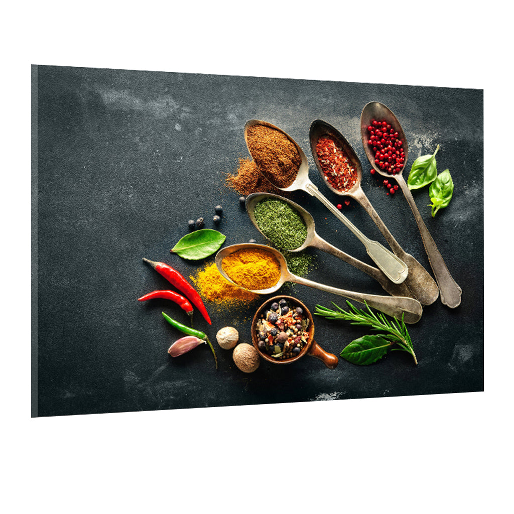 Spices and Spoon Canvas Painting Kitchen Cooking Picture Wall Decor M