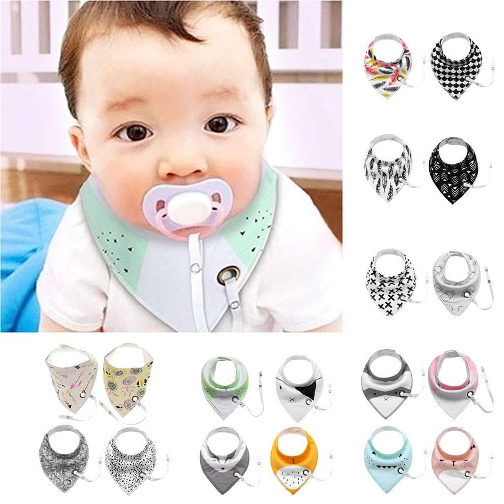 Baby Triangle Bandana Bib Saliva Towel Head Scarf & Pacifier Clip Style1