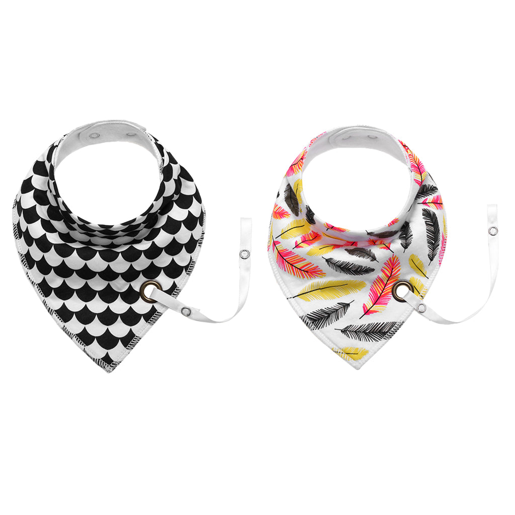 Baby Triangle Bandana Bib Saliva Towel Head Scarf & Pacifier Clip Style2