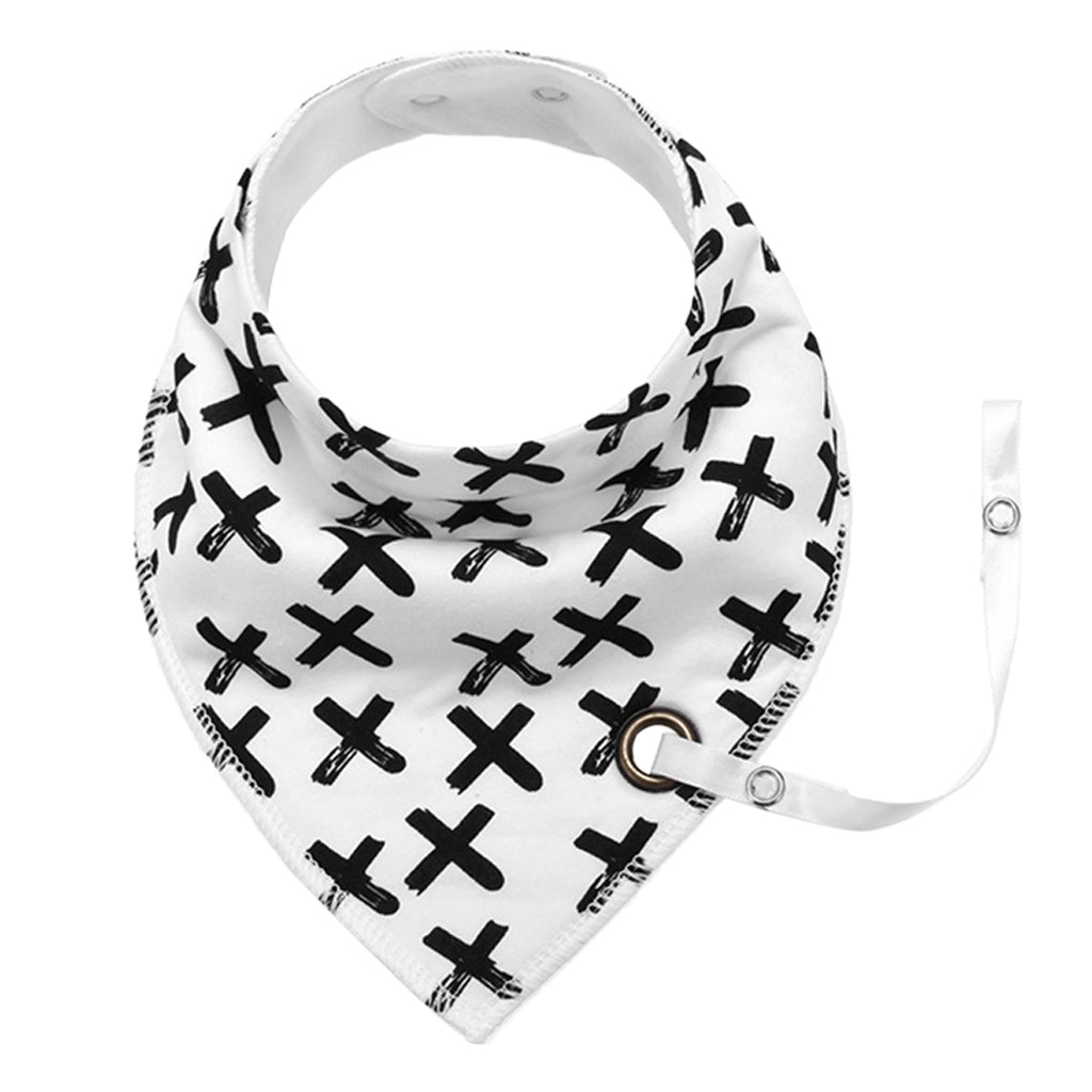 Baby Triangle Bandana Bib Saliva Towel Head Scarf & Pacifier Clip Style3