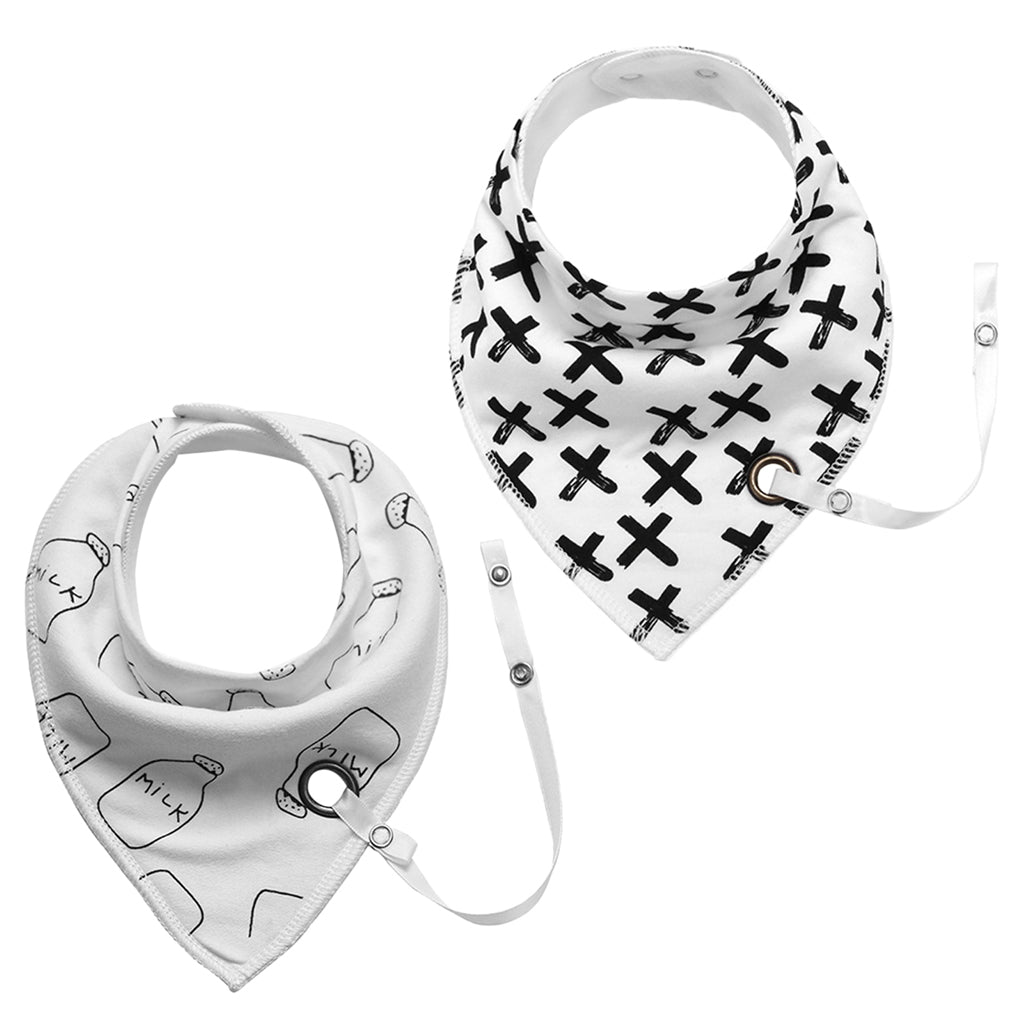 Baby Triangle Bandana Bib Saliva Towel Head Scarf & Pacifier Clip Style3