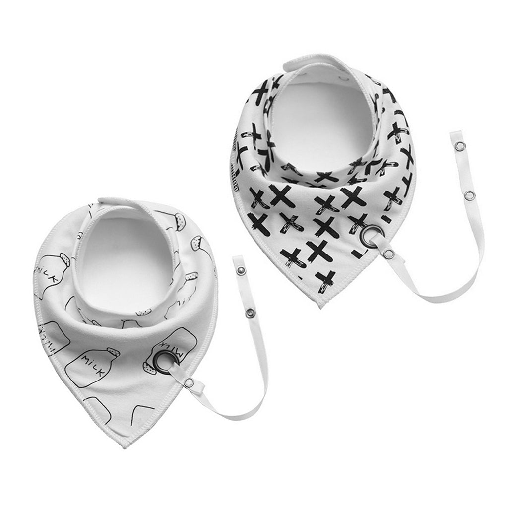 Baby Triangle Bandana Bib Saliva Towel Head Scarf & Pacifier Clip Style3