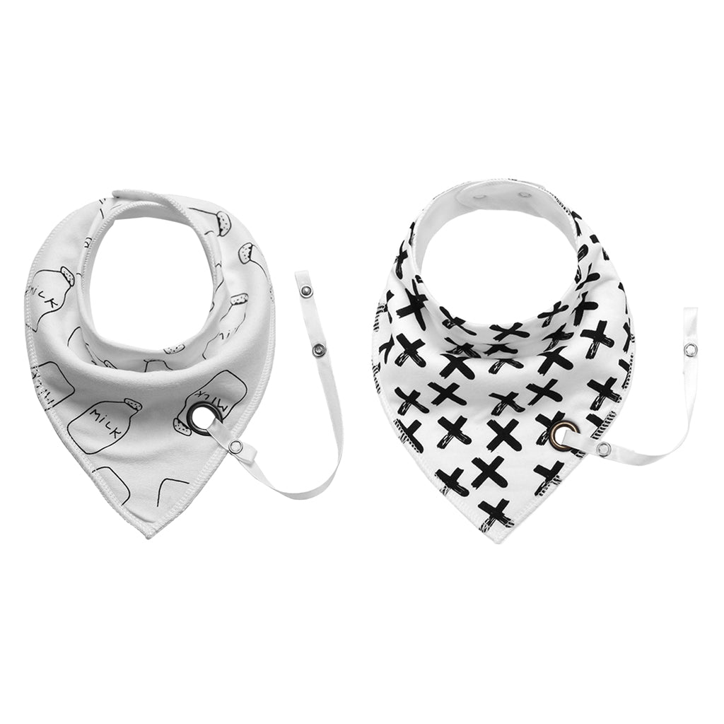 Baby Triangle Bandana Bib Saliva Towel Head Scarf & Pacifier Clip Style3