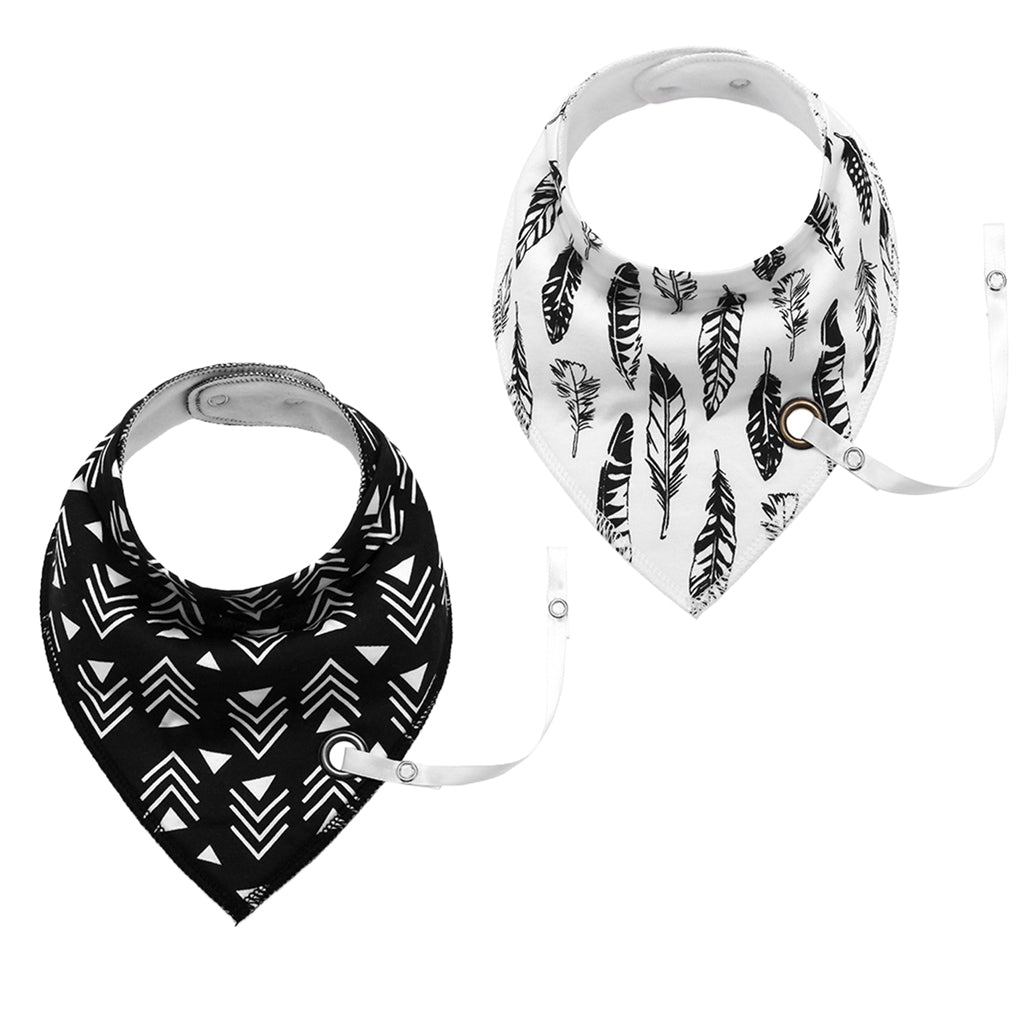 Baby Triangle Bandana Bib Saliva Towel Head Scarf & Pacifier Clip Style5