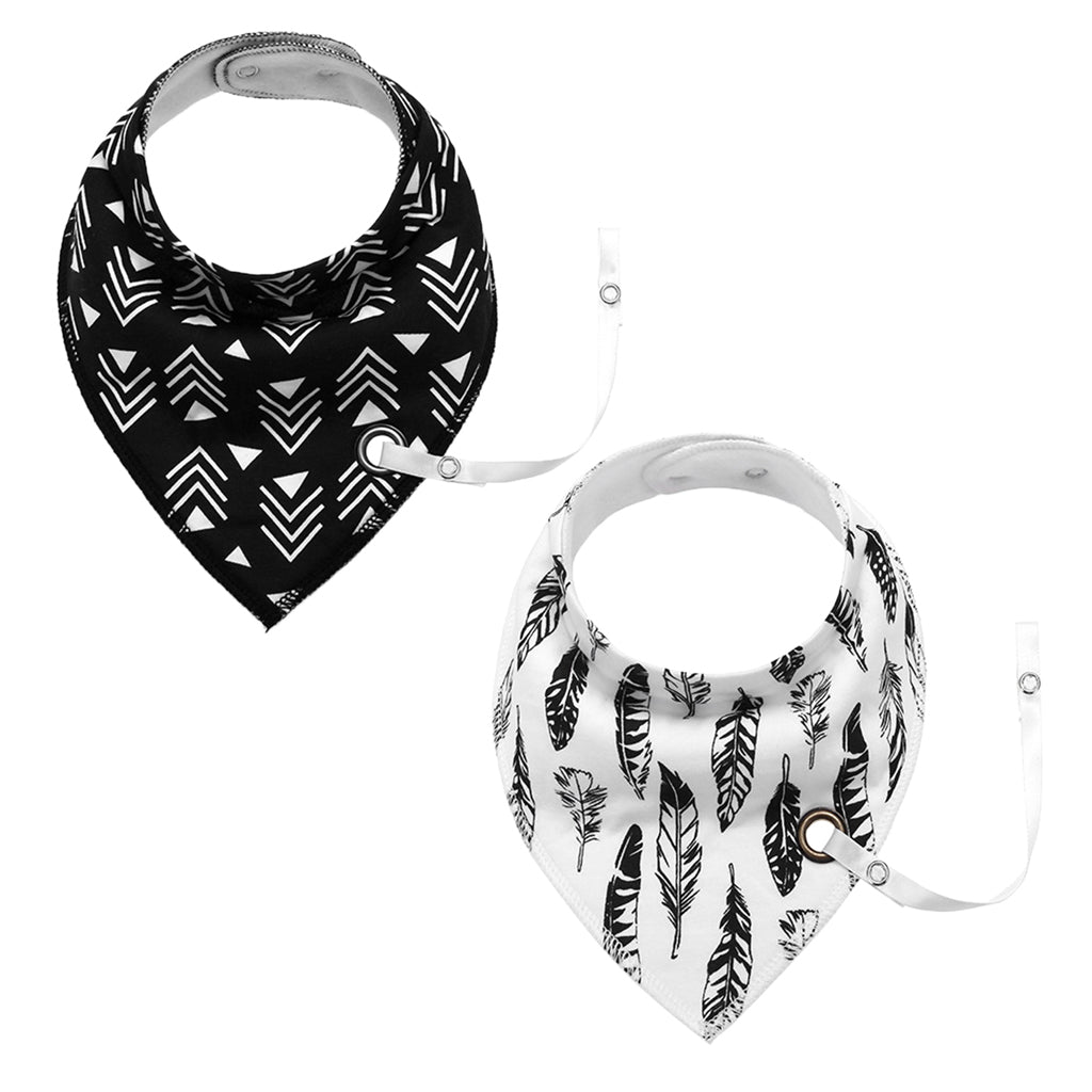 Baby Triangle Bandana Bib Saliva Towel Head Scarf & Pacifier Clip Style5