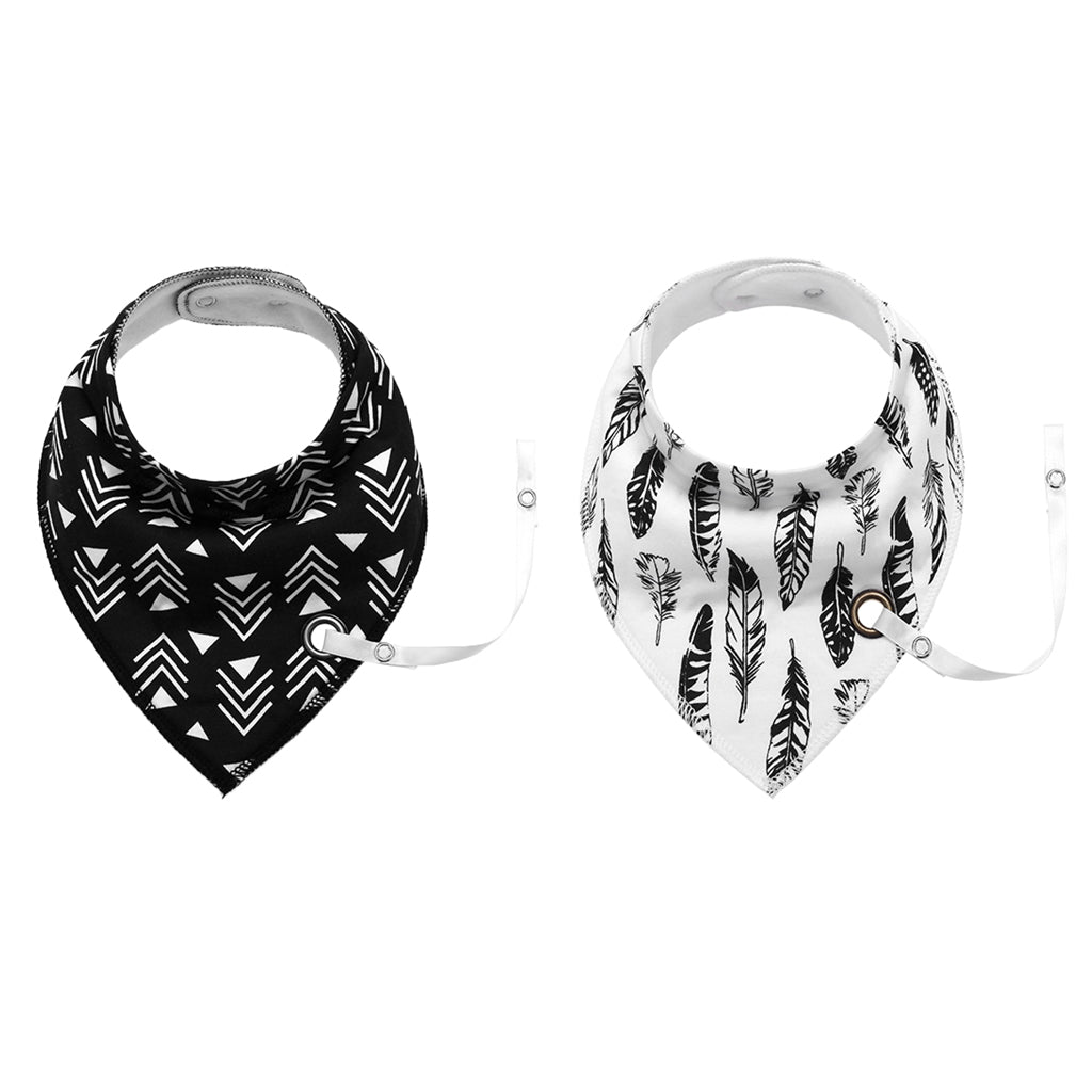 Baby Triangle Bandana Bib Saliva Towel Head Scarf & Pacifier Clip Style5