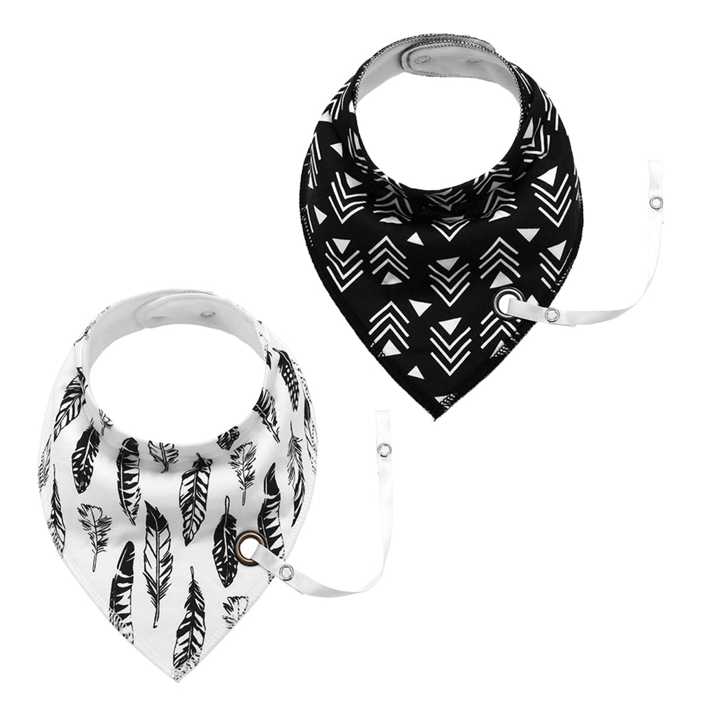 Baby Triangle Bandana Bib Saliva Towel Head Scarf & Pacifier Clip Style5