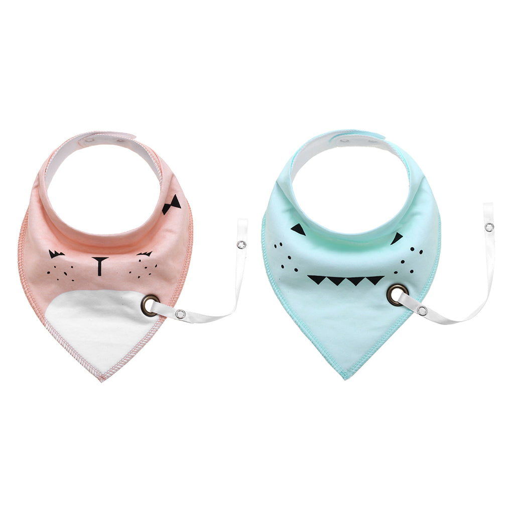 Baby Triangle Bandana Bib Saliva Towel Head Scarf & Pacifier Clip Style9