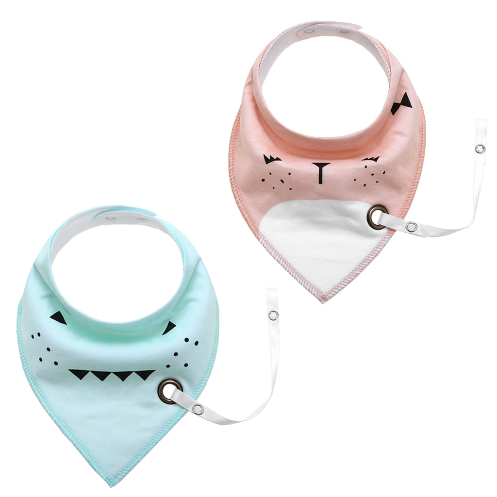 Baby Triangle Bandana Bib Saliva Towel Head Scarf & Pacifier Clip Style9