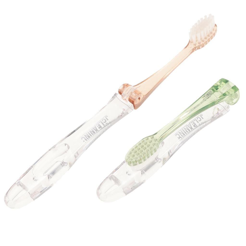 2x Portable Mini Travel Folding Soft Toothbrush with Case,  for Travel Outdoor Office Personal Oral Care