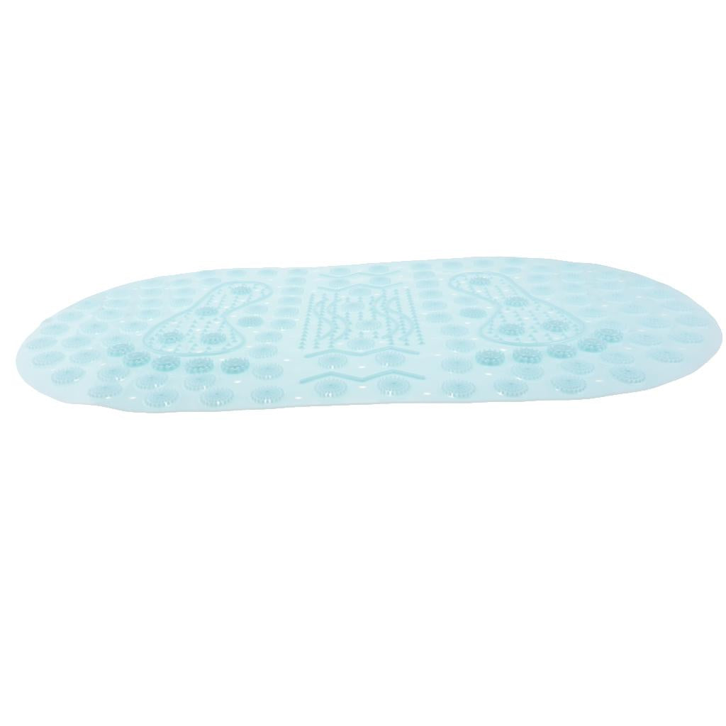 Antislip Bath Mat Shower Tub Mat With Suction Cups for Bathroom Light Blue