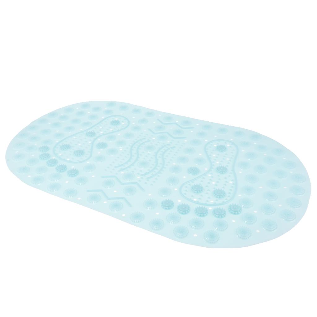 Antislip Bath Mat Shower Tub Mat With Suction Cups for Bathroom Light Blue