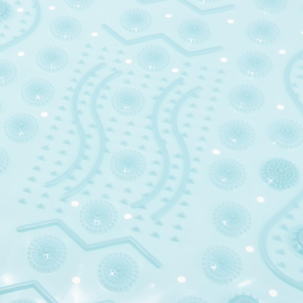 Antislip Bath Mat Shower Tub Mat With Suction Cups for Bathroom Light Blue