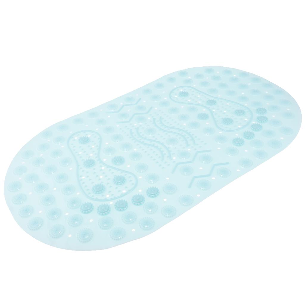 Antislip Bath Mat Shower Tub Mat With Suction Cups for Bathroom Light Blue