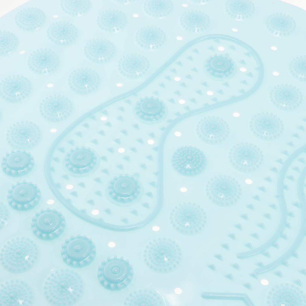 Antislip Bath Mat Shower Tub Mat With Suction Cups for Bathroom Light Blue