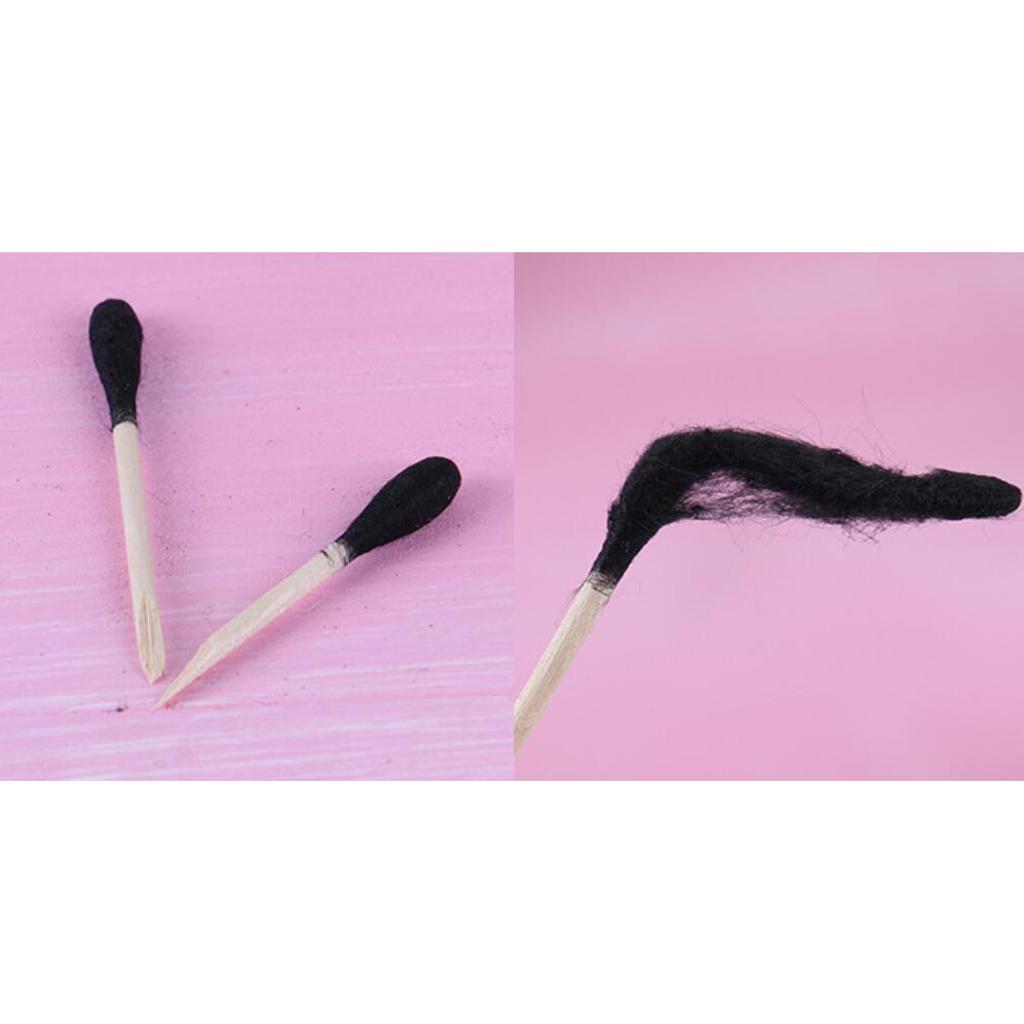 200 Piece Wooden Stick Double Head Cotton Swabs Buds Makeup Applicator Black