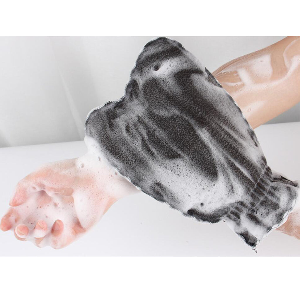 Lace Shower Glove Bath Scrubber Dead Skin Cell Exfoliator Mitt Brown