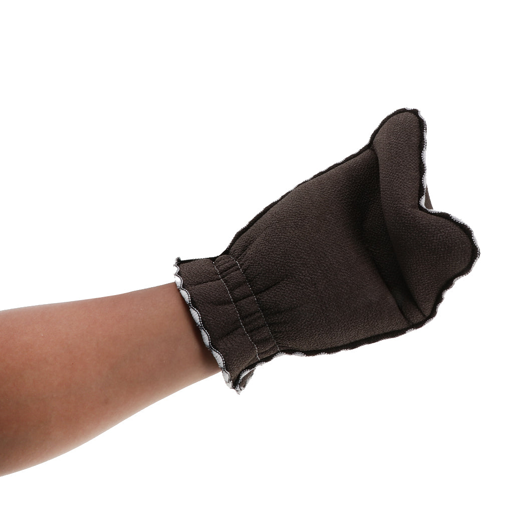 Lace Shower Glove Bath Scrubber Dead Skin Cell Exfoliator Mitt Brown