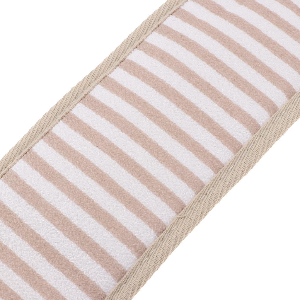 Long Striped Exfoliating Back Scrubber Loofah Sponge Shower Bath Towel Light Coffee