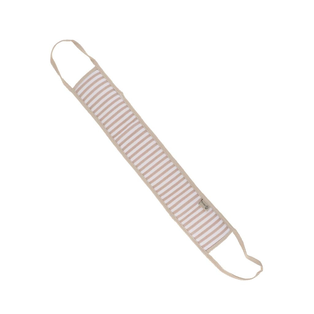 Long Striped Exfoliating Back Scrubber Loofah Sponge Shower Bath Towel Light Coffee