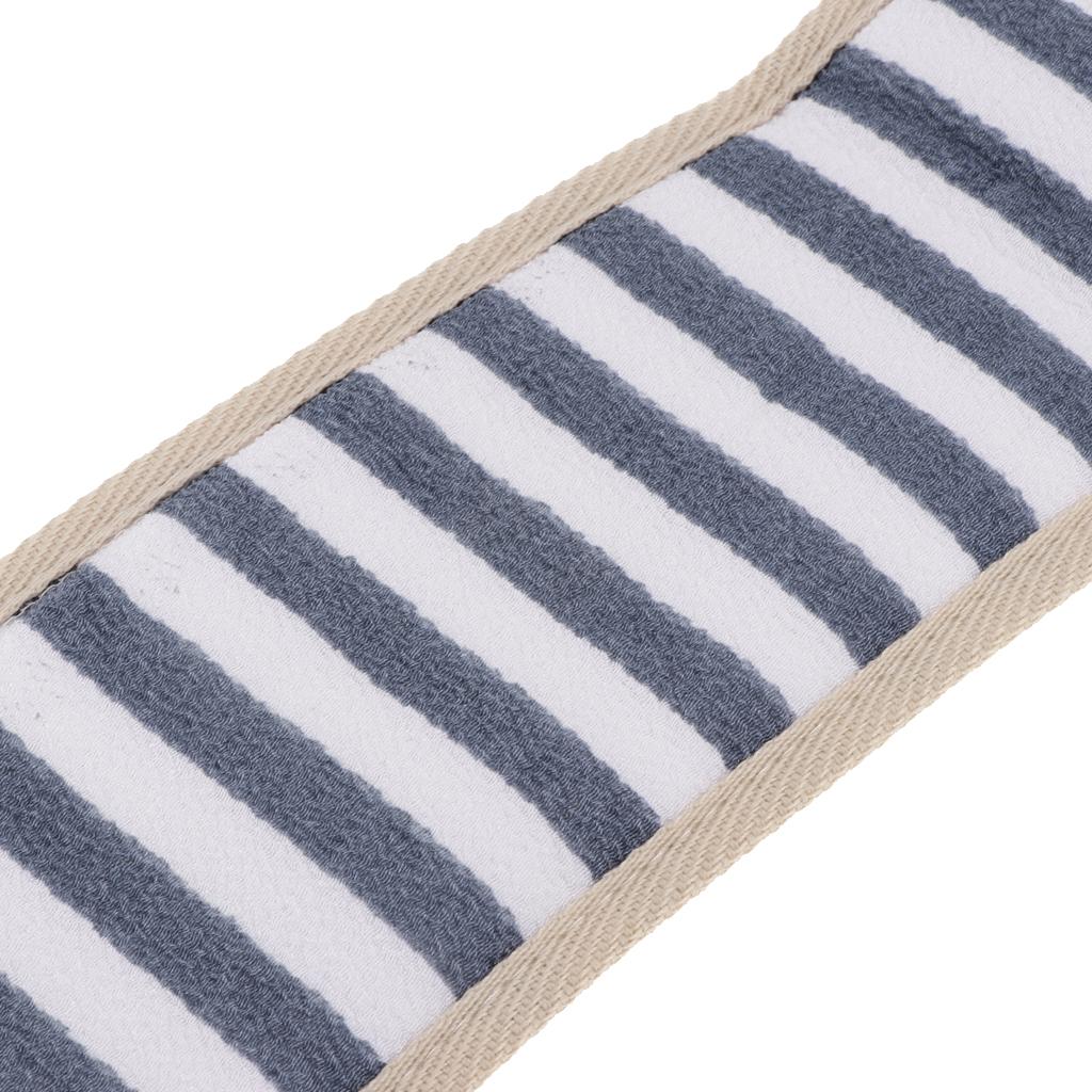 Long Striped Exfoliating Back Scrubber Loofah Sponge Shower Bath Towel Stone Blue
