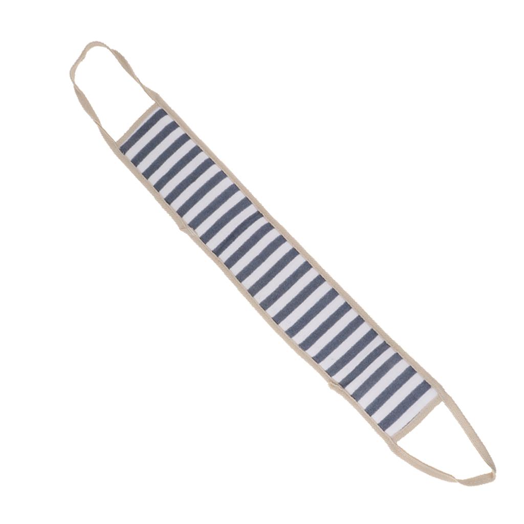 Long Striped Exfoliating Back Scrubber Loofah Sponge Shower Bath Towel Stone Blue