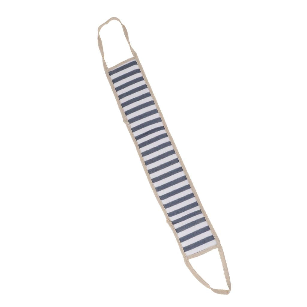 Long Striped Exfoliating Back Scrubber Loofah Sponge Shower Bath Towel Stone Blue