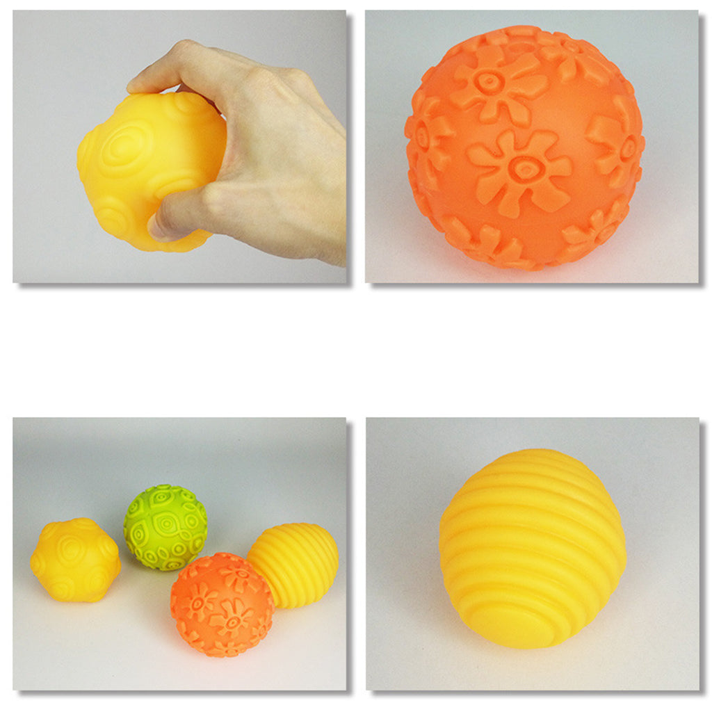 4Pcs Baby Soft Squeeze and Bouncy Ball Developmental Sensory Toy