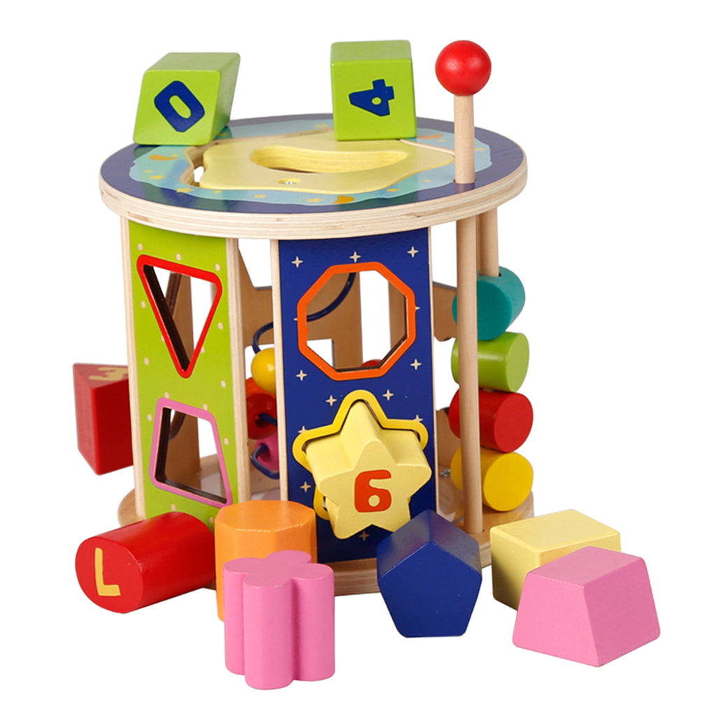 Colorful Bead Maze Roller Coaster Wooden Educational Circle Toy for Kids