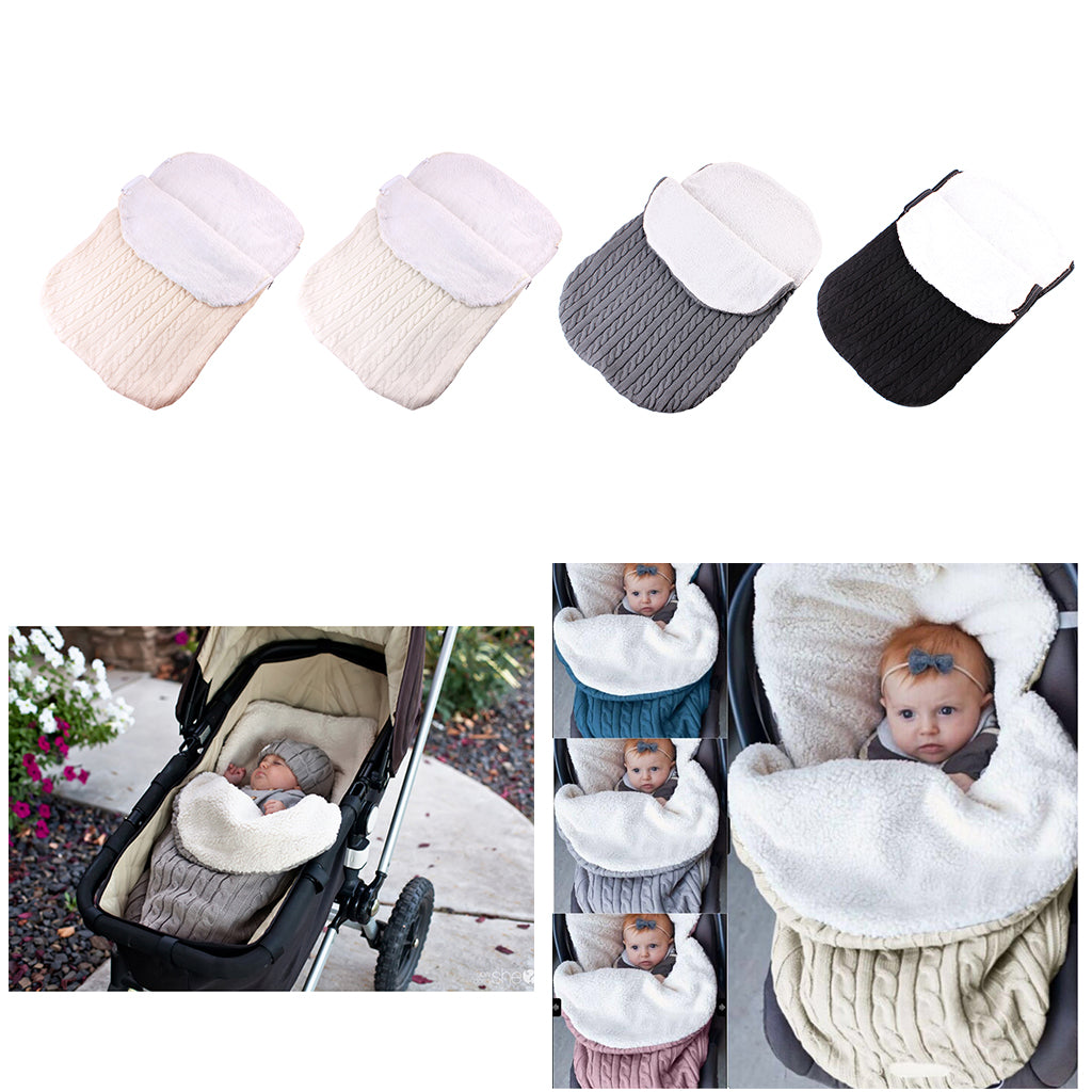 Baby Infant Knit Crochet Swaddle Wrap Swaddling Blanket Sleeping Bag Black