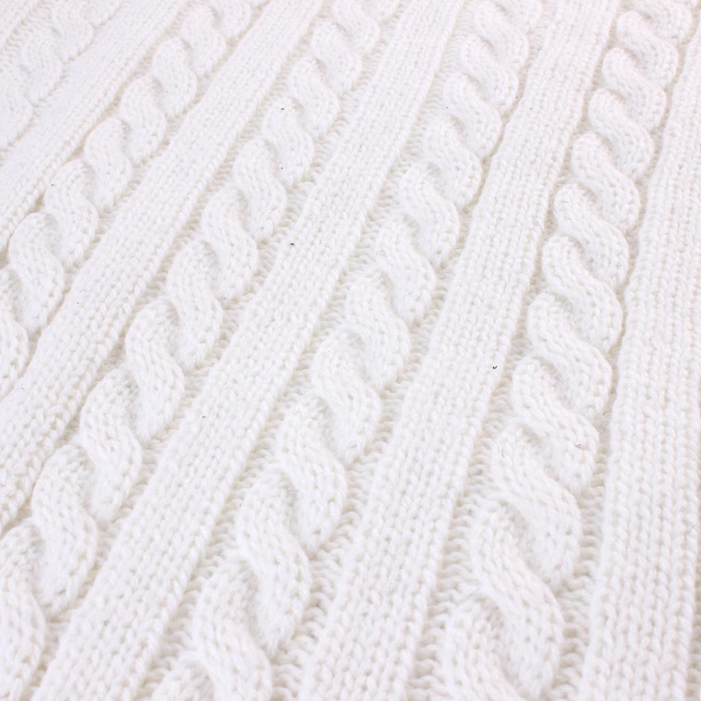 Baby Infant Knit Crochet Swaddle Wrap Swaddling Blanket Sleeping Bag White