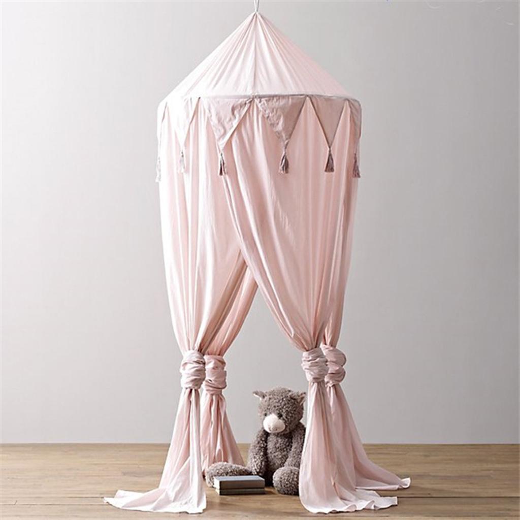 Baby Bed Canopy Netting Bedcover Mosquito Curtain Bedding Dome Reading Tent Pink
