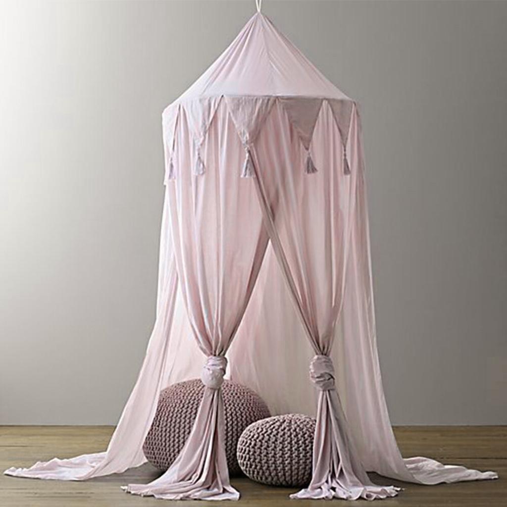 Baby Bed Canopy Netting Bedcover Mosquito Curtain Bedding Dome Reading Tent Pink