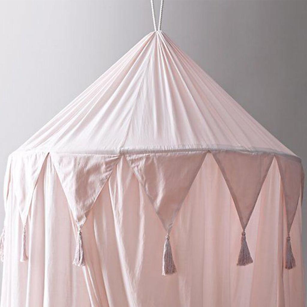 Baby Bed Canopy Netting Bedcover Mosquito Curtain Bedding Dome Reading Tent Pink