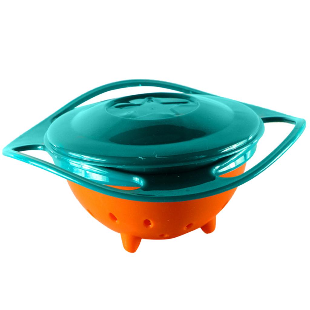 Baby Gyro Bowl 360 Dgree Rotate Spill Resistant Bowl with Lid Toy Tableware