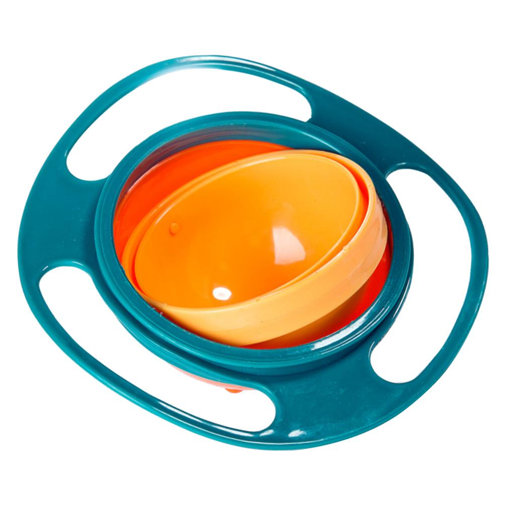 Baby Gyro Bowl 360 Dgree Rotate Spill Resistant Bowl with Lid Toy Tableware