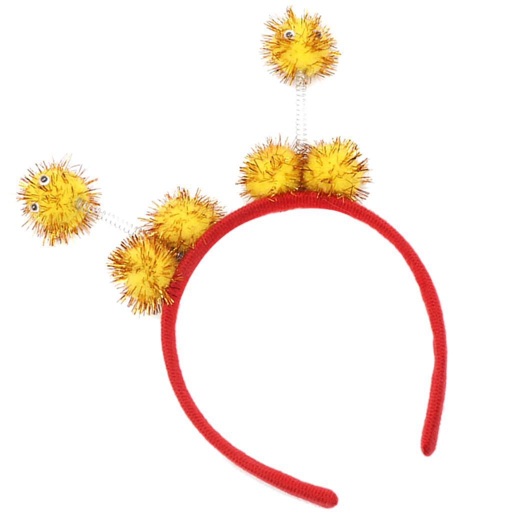 Kid Bee Pom Ball Headband Cosplay Costume Halloween Headwear Yellow