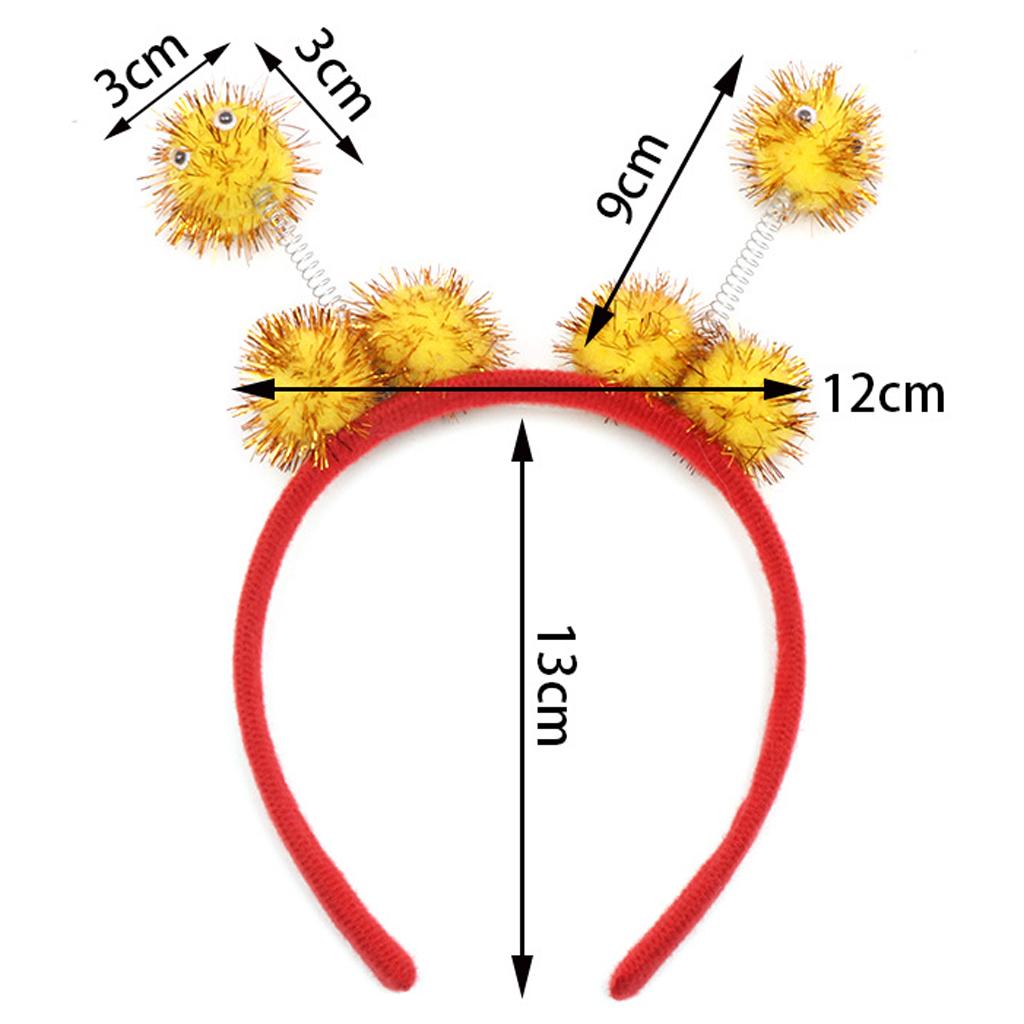 Kid Bee Pom Ball Headband Cosplay Costume Halloween Headwear Yellow