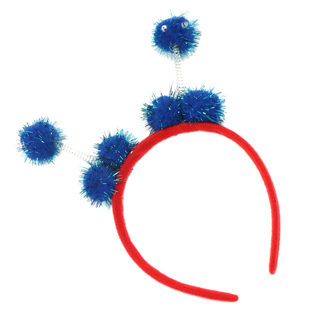 Kid Bee Pom Ball Headband Cosplay Costume Halloween Headwear Blue